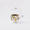 DecorBites™ Geometric Gold Leaf Relief Ceramic Vase - Elegant Hand-Appliqued Flower Pot Home Decor