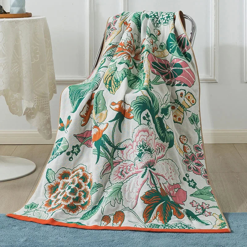 DecorBites™ Cotton Gauze Peacock Bath Towel - Soft, Skin-Friendly, Quick Dry - 90x180cm