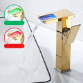 DecorBites™ LED Waterfall Basin Faucet Brass Temperature Colors Change Mixer Tap