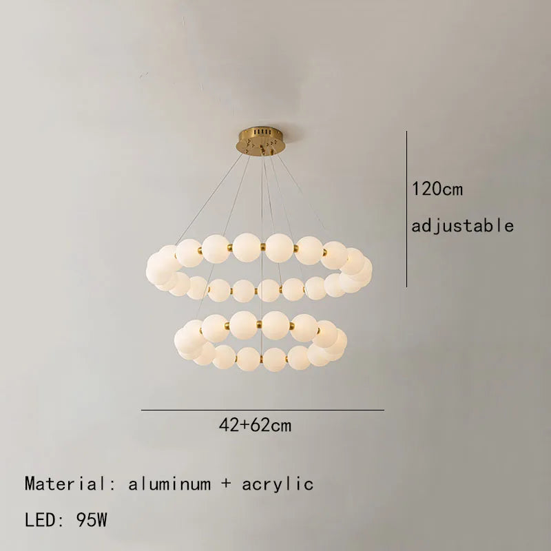 DecorBites™ Gold Acrylic LED Ceiling Chandelier for Living Room Bedroom Pendant Lighting