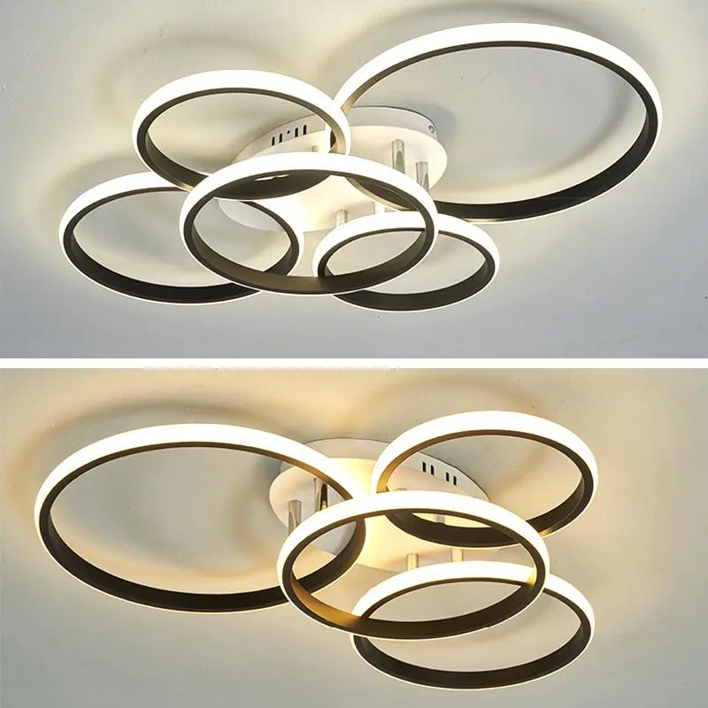 ثريا سقف LED DecorBites™ بجهاز تحكم عن بعد لغرفة المعيشة وغرفة النوم والمطبخ، لون أبيض