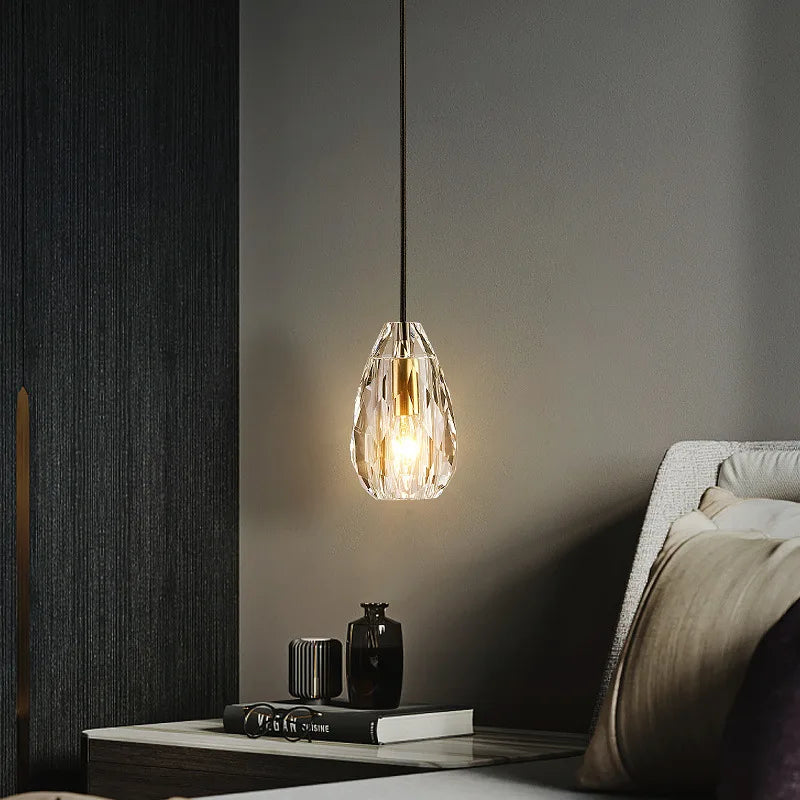 DecorBites™ Crystal LED Ceiling Chandelier | Modern Bedroom Pendant Lamp