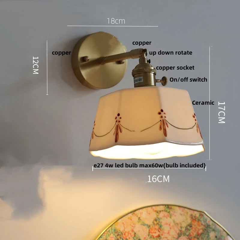 DecorBites™ Ceramic Knob Switch Wall Light by IWHD - Modern LED Sconce for Bedroom, Hallway & Bathroom