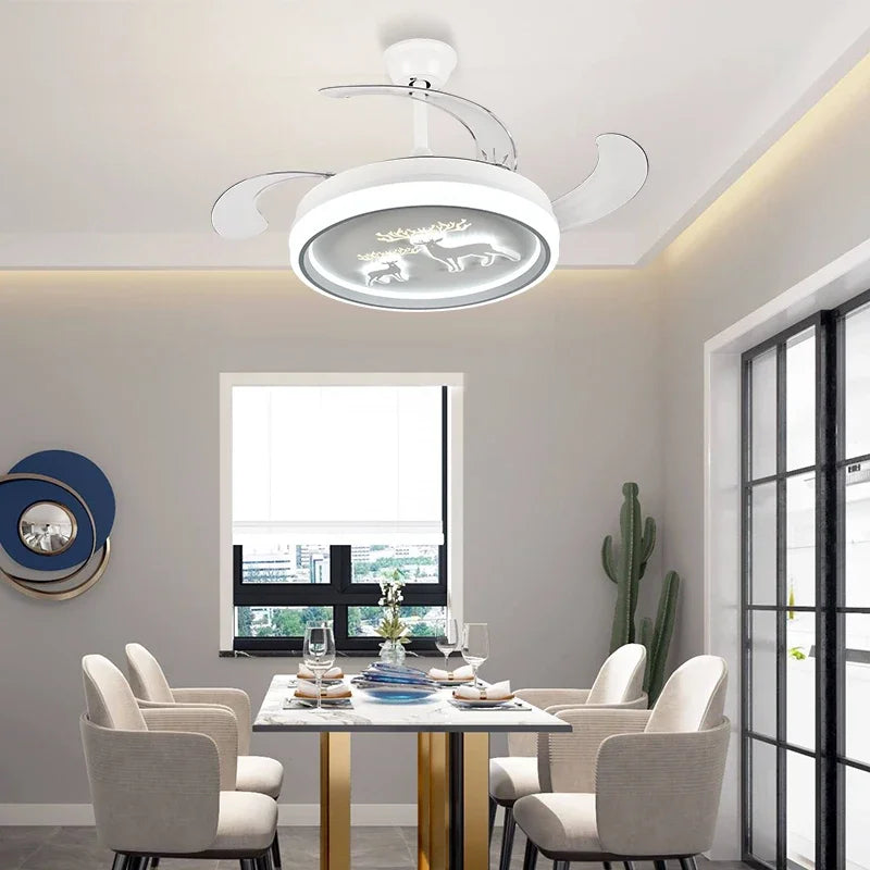 DecorBites™ Bird Nest Ceiling Fan with LED Light Remote Control