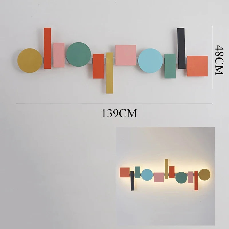 DecorBites™ Geometric Flush Mount Macaron Lamp for Living Room Bedside Lighting