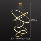 Modern Black Gold Aluminum Staircase Pendant Light