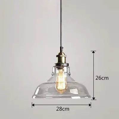 Retro Industrial Gray Glass Pendant Light