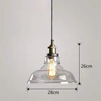 Retro Industrial Gray Glass Pendant Light