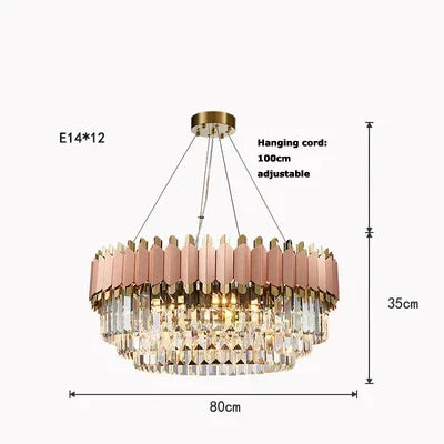 DecorBites™ Art Deco Black Golden Crystal Chandelier for Foyer