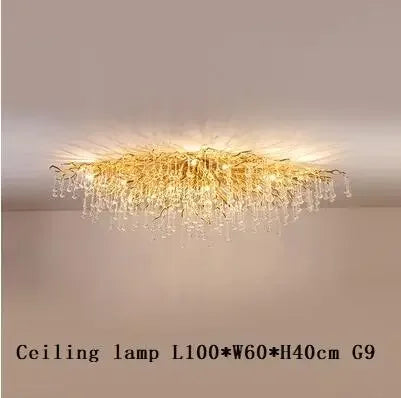 DecorBites™ Crystal Branch Chandelier LED Ceiling Light for Living Bedroom Décor
