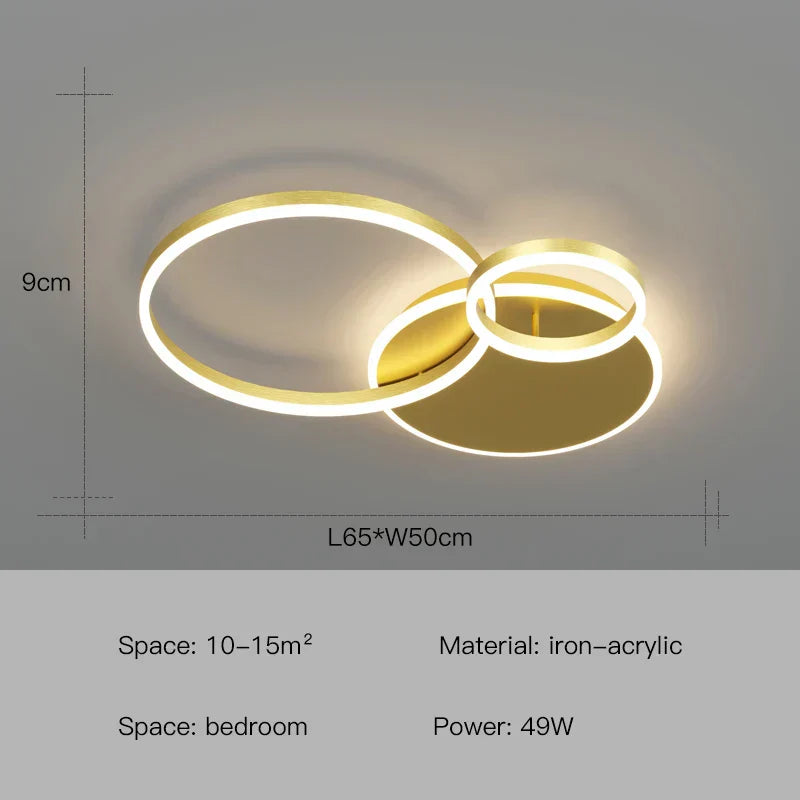 DecorBites™ ثريا سقف LED بتصميم حلقات إضاءة معلقة - إضاءة منزلية بلمسة عصرية