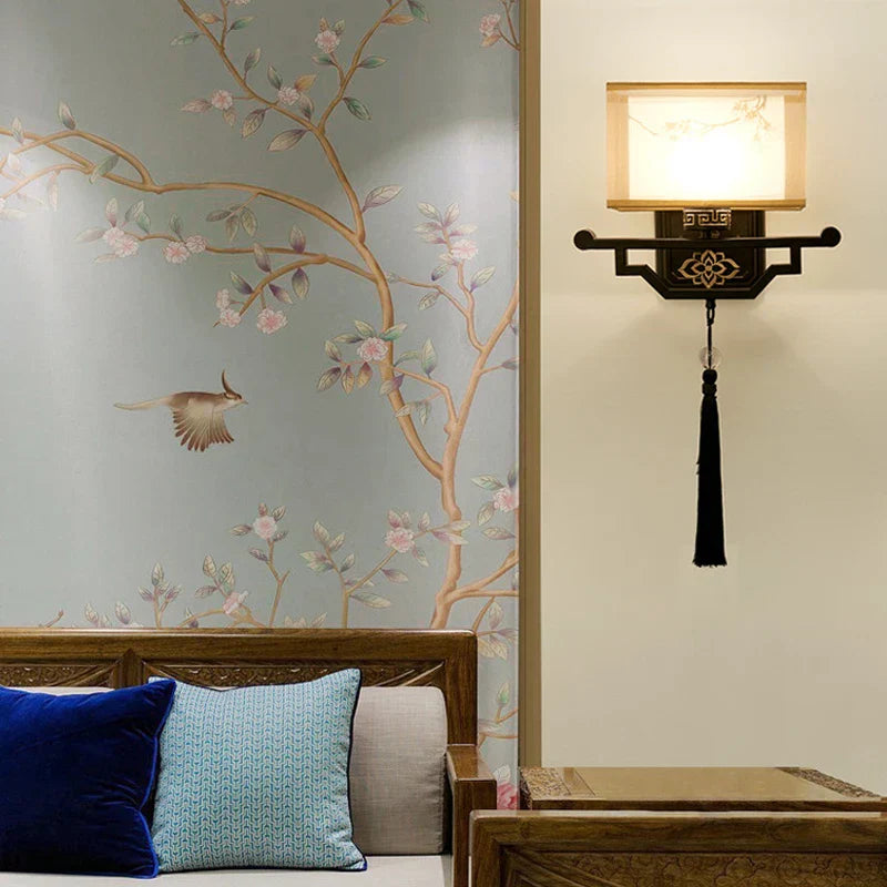 DecorBites™ مصباح حائط قماشي أنيق لغرفة المعيشة وغرفة النوم، وحدات إضاءة LED حديثة