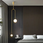 Nordic Glass Globe Pendant Light in Gold or Black