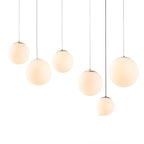 Nordic White Glass Globe Pendant Light With Iron Finish