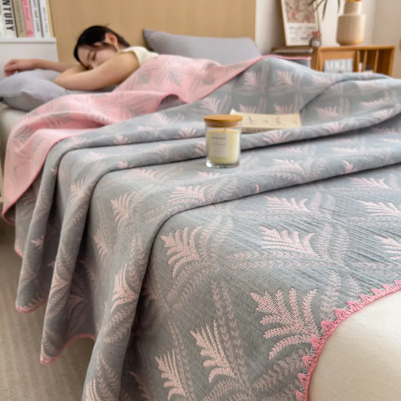 DecorBites™ Cotton Towel Blanket, Rural Printed Thin Quilt - Luxury Breathable Bedspread