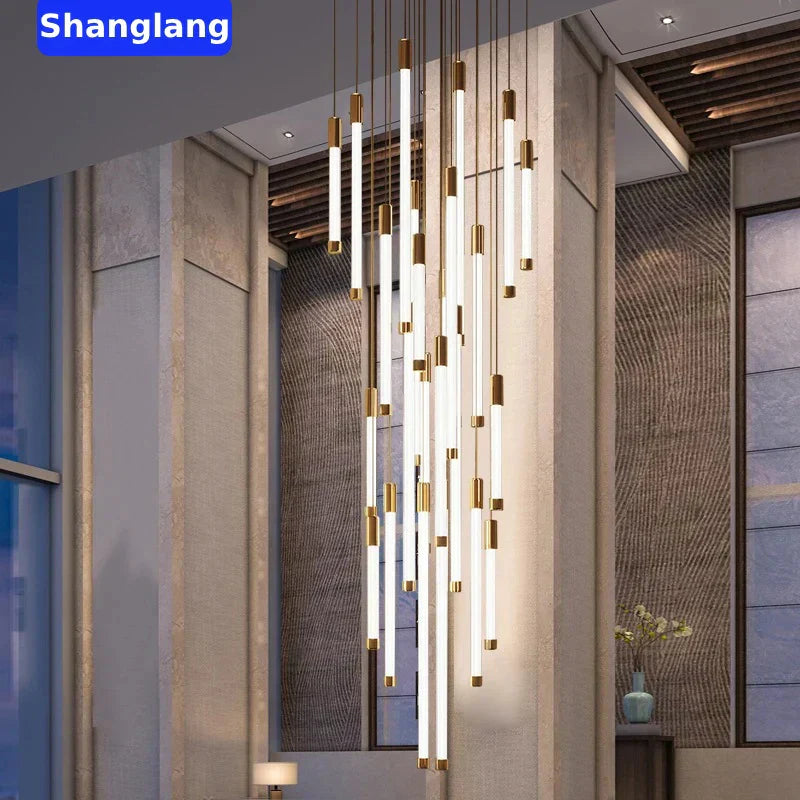 DecorBites™ ثريات LED إضاءة متدلية حديثة لدرج السقف ديكور فاخر لغرفة المعيشة