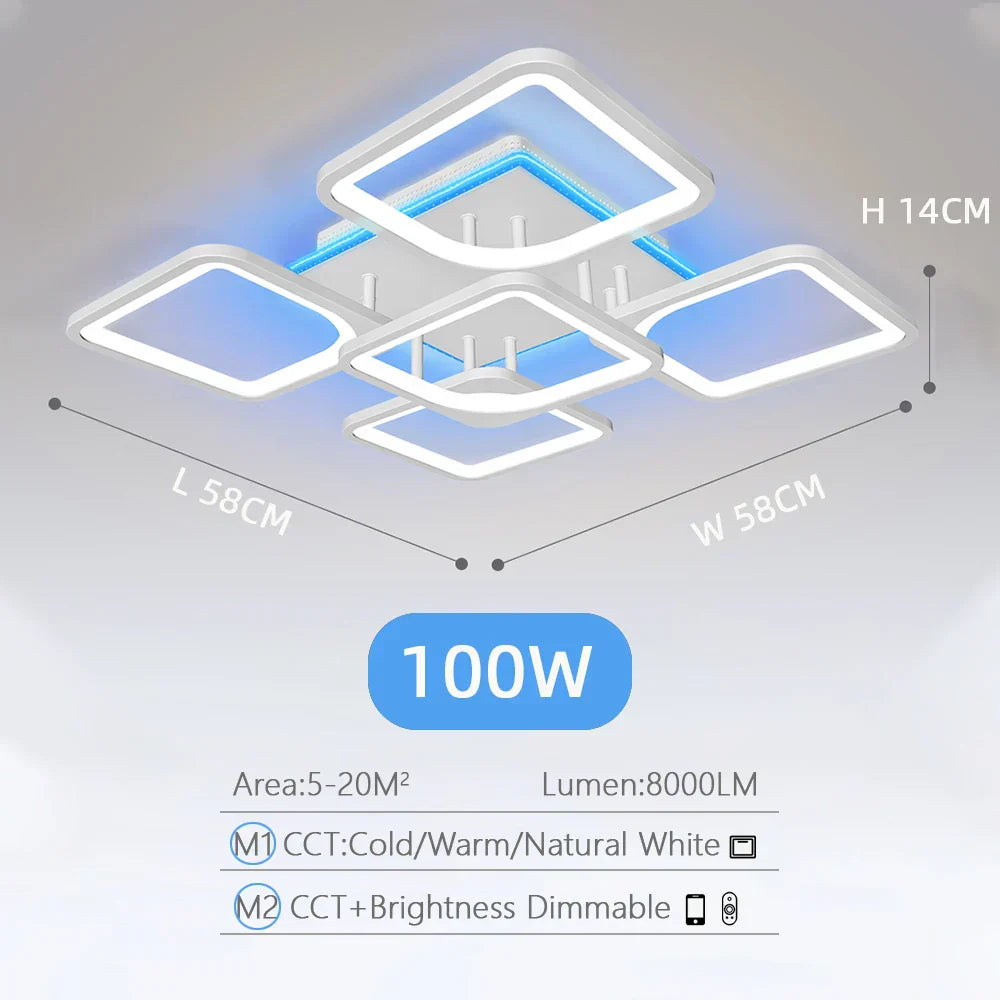 ثريا سقف LED من DecorBites™ بإضاءة قابلة للتعتيم لديكور المنزل