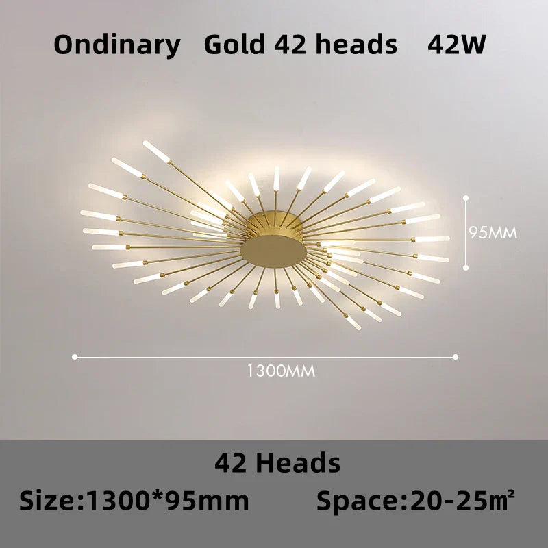 DecorBites™ ثريا الألعاب النارية LED: تركيبات إضاءة متدلية حديثة لغرفة المعيشة وغرفة النوم على الطراز الاسكندنافي