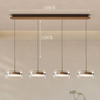 Modern Glass Ring Pendant Light in Iron