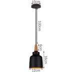 Black Wood Industrial Pendant Light