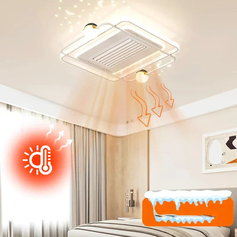 مروحة سقف غرفة نوم الأطفال DecorBites™ مع جهاز تحكم عن بعد وإضاءة LED عصرية