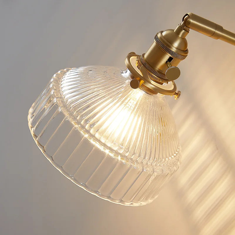 DecorBites™ Clear Glass LED Wall Light Copper Pull Chain Switch Modern Wandlamp