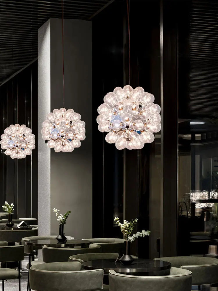 ثريا الهندباء LED G4 زجاجية شفافة DecorBites™ - أجزاء معدنية ذهبية/فضية/سوداء