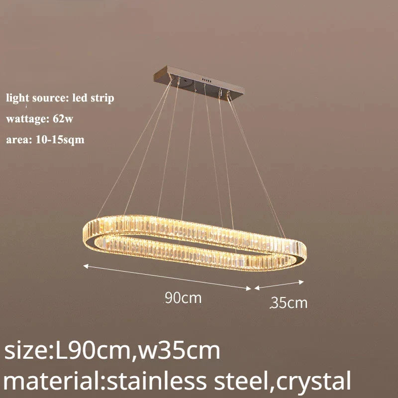 DecorBites™ Crystal LED Chandelier: Modern Luxury Lighting for Living & Dining Room