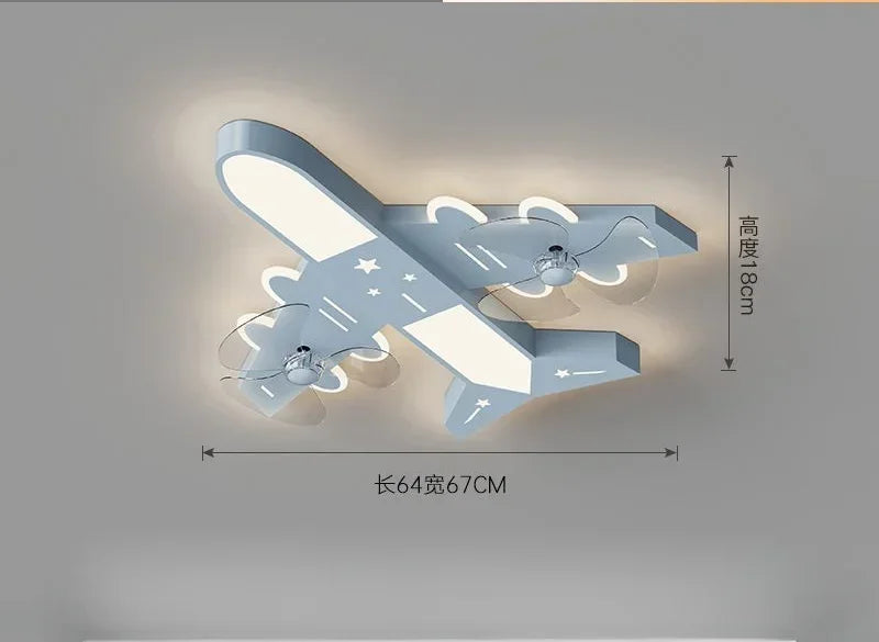 مروحة سقف إضاءة بتصميم طائرة لغرفة الأطفال من ديكور بايتس™
