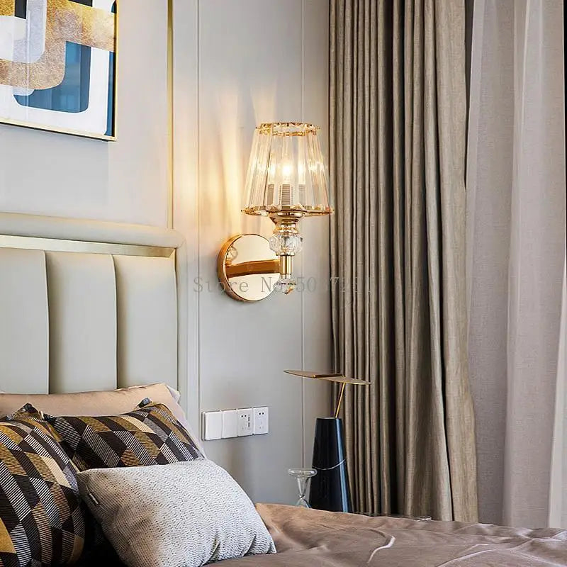 DecorBites™ Crystal Glass Wall Lamp for Bedroom Living Room Staircase