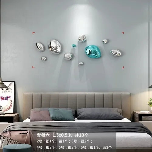 DecorBites™ 3D Stone Wall Ornaments: Room Aesthetics & Decoration - Plating Craft Stone Pendants