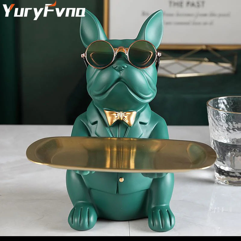 DecorBites™ French Bulldog Figurine Tray Sculpture Coin Bank Home Decor Statue