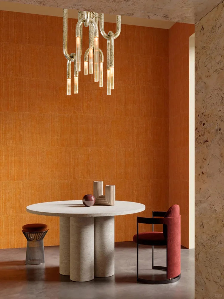 Italian Postmodern Retro Glass Pendant Light Dimmable