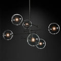 DecorBites™ Black Gold Glass LED Chandelier for Living Room Bedroom Restaurant