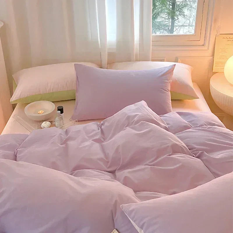 DecorBites™ Cotton Queen Bedding Set: Duvet Cover, Sheets, Quilt Cover, Pillow Covers -Soft & Comfortable