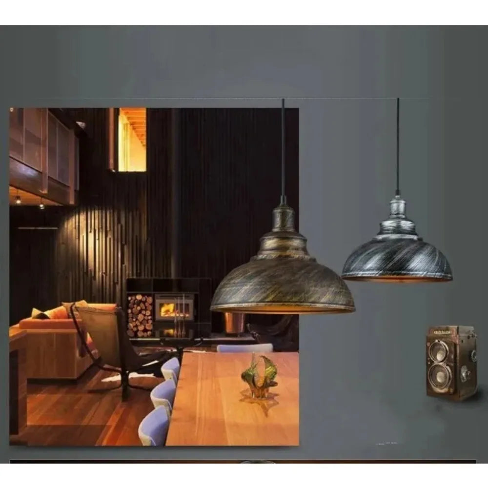 Retro Industrial Color Block Aluminum Pendant Light