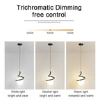 Nordic Metal Cord Pendant Light in White, Black, or Gold