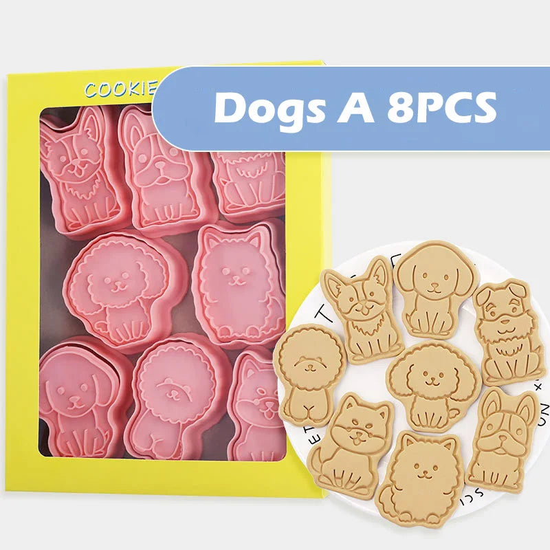 DecorBites™ 3D Dog Cookie Cutters Set, Biscuit Mold, Decorating Tools, DIY Cartoon Press