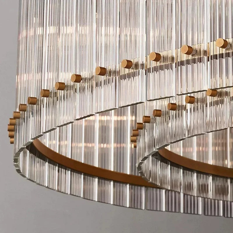 ثريا كريستال بحلقات مزدوجة ذهبية DecorBites™ لغرفة النوم وغرفة الطعام وغرفة المعيشة
