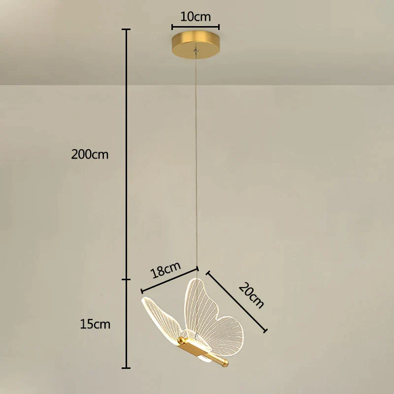 ثريات فراشة ذهبية بإضاءة LED من DecorBites™ للمنزل، السلالم، غرفة المعيشة، وغرف النوم