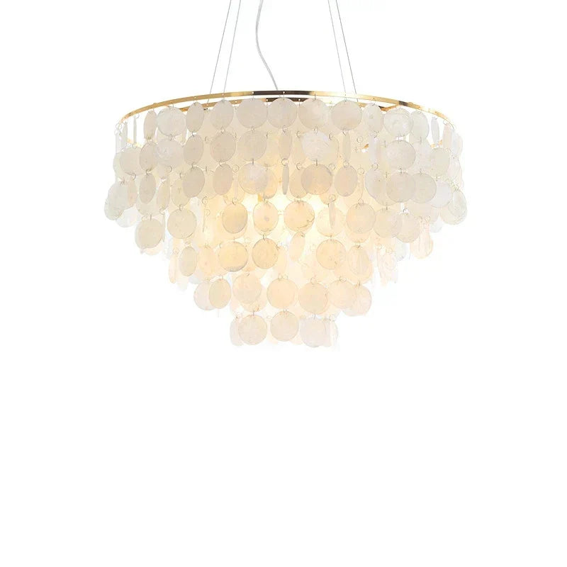 DecorBites™ Gold Shell Chandelier Lanterns for Living Room, Restaurant, and Bedroom