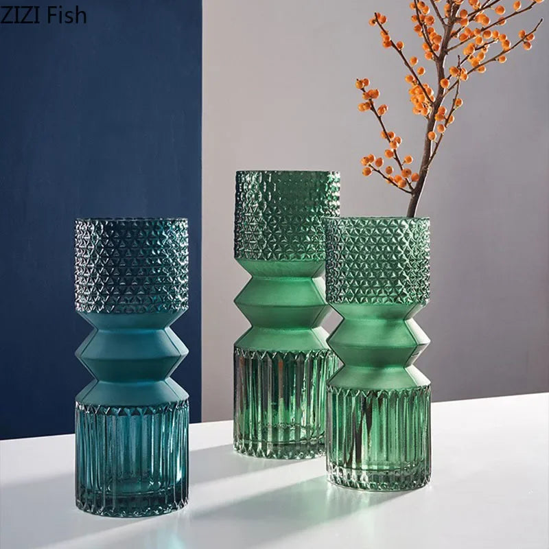 DecorBites™ Crystal Clear Glass Vase Hydroponic Floral Arrangement Pot