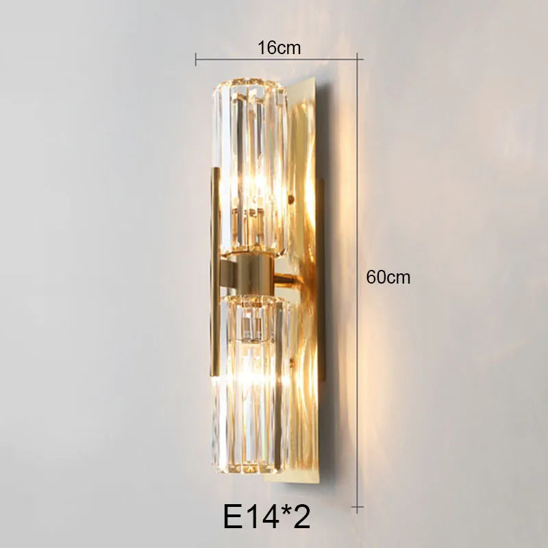 DecorBites™ Crystal Gold Wall Lamp for Luxurious Living Room and Bedroom Lighting