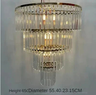 DecorBites™ Crystal Ice Bar Chandelier: Luxury Hotel Restaurant Living Room Lighting