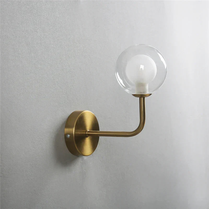 DecorBites™ Glass Ball Metal Bend Wall Lamp for Living Room Bedroom, Nordic Retro Design