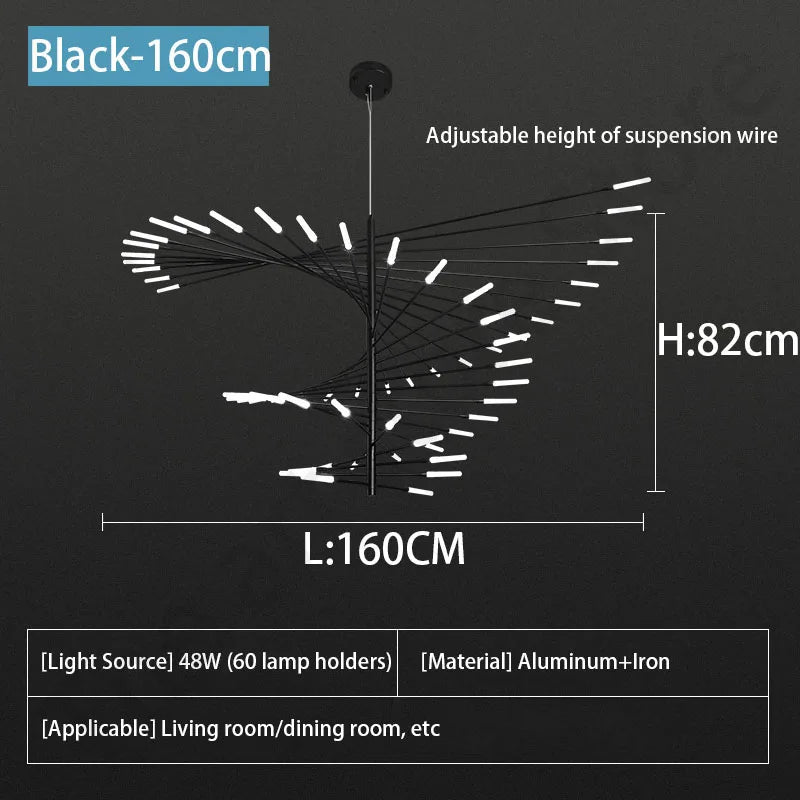 مصباح قلادة سقف الألعاب النارية LED من DecorBites™ - ديكور غرفة فاخر وعصري قابل للتعتيم