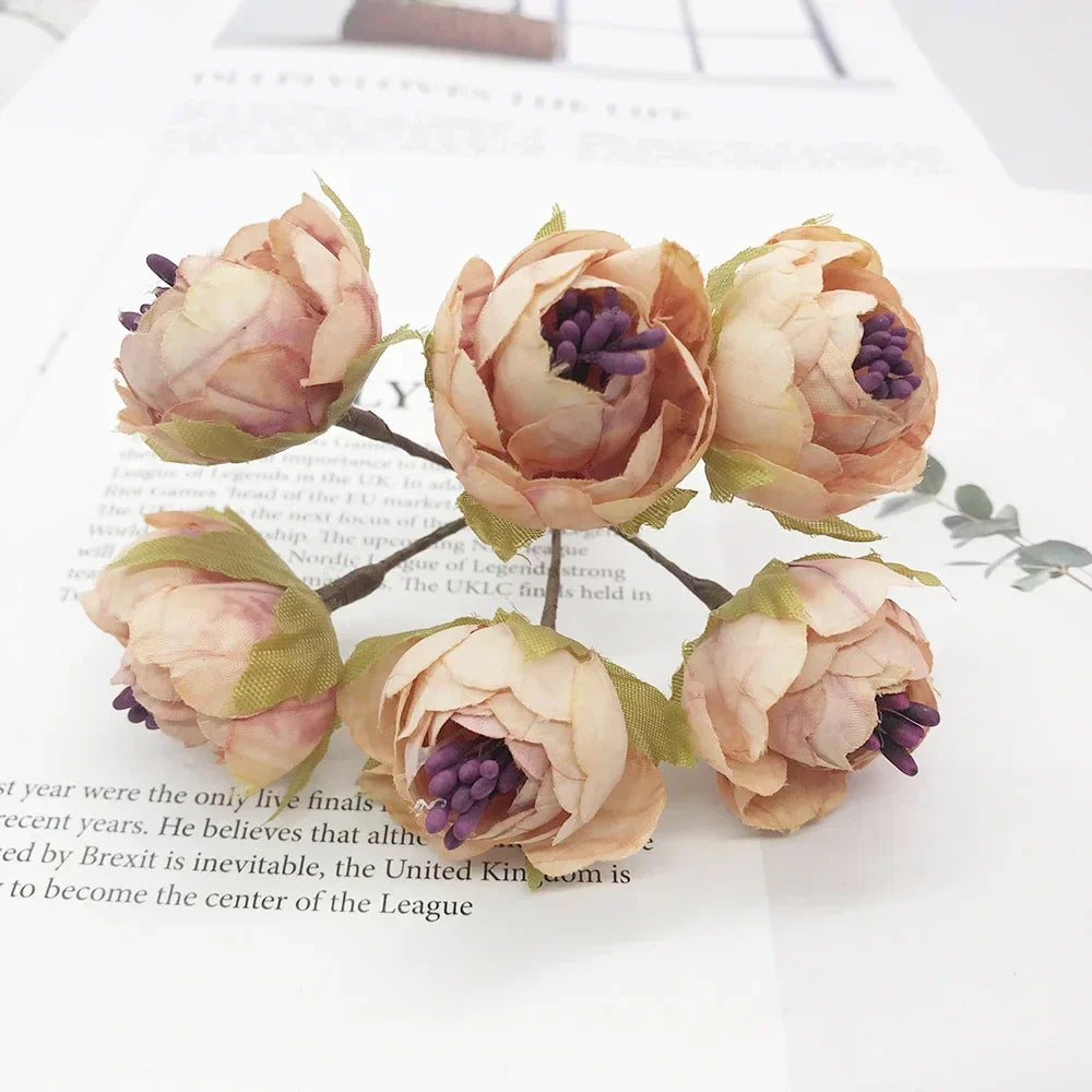 DecorBites™ Gold Hybrid Flower Cherry Stamen Berries Bundle لتزيينك بنفسك