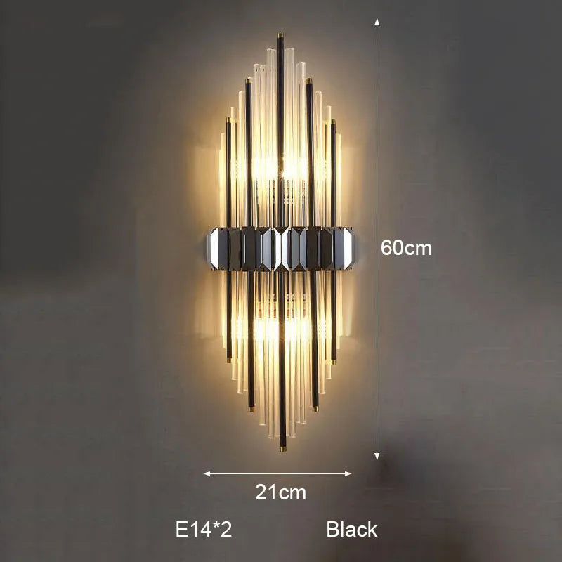 DecorBites™ Crystal Strip LED Wall Lamp for Living Room, Bedroom, Study, Balcony Lighting