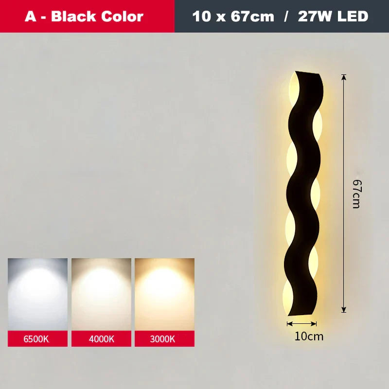 DecorBites™ LED Wave Wall Light for Indoor Corridors, Bedrooms, and Sofas
