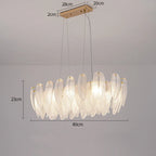 Feather Glass Gold Pendant Light